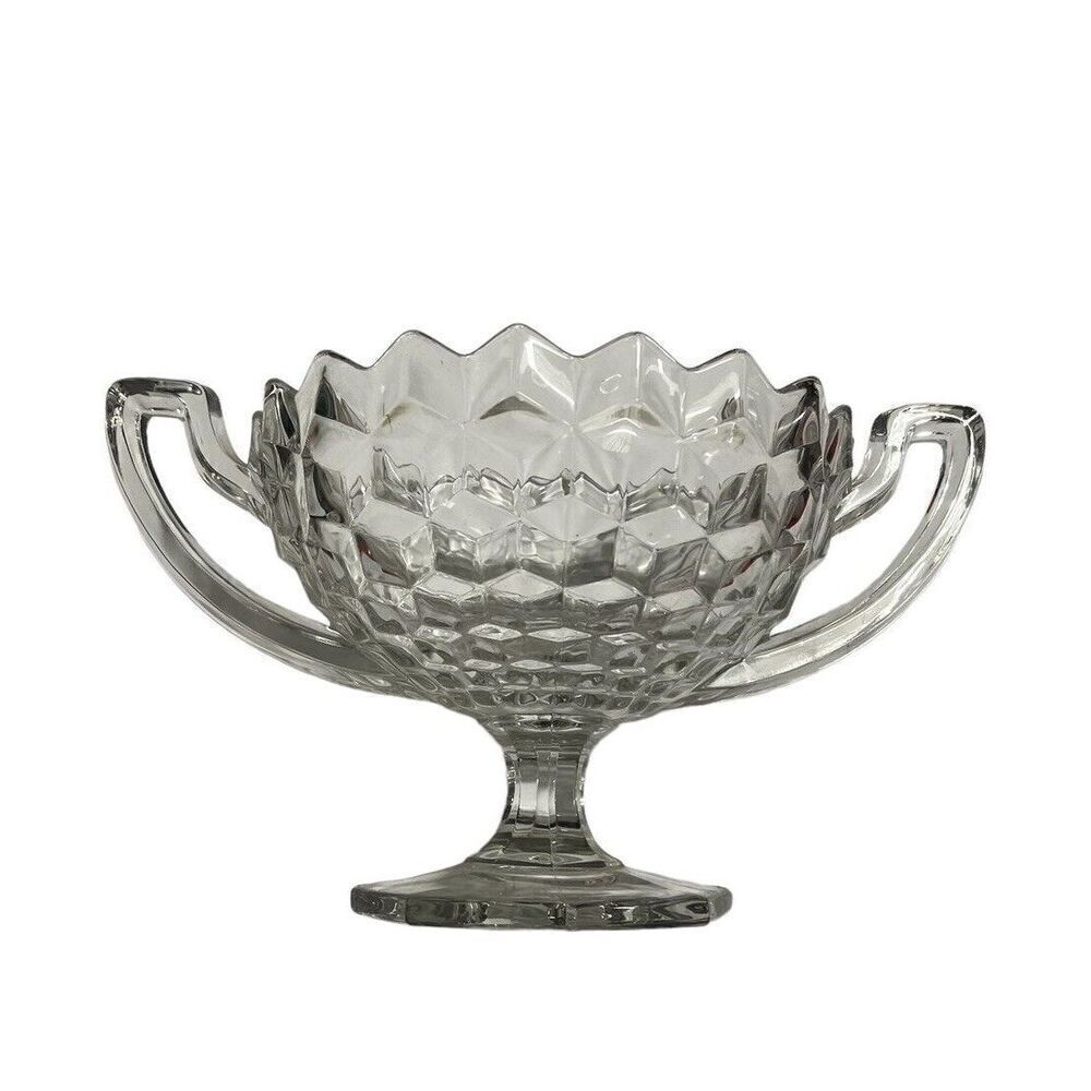 Vintage Fostoria American #2056 8" Footed 2 handled Trophy Cup Bowl